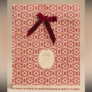 Sezane Gift Bag Floral Bow Pouch Holidays Gift Wrap Giving Christmas Large NEW